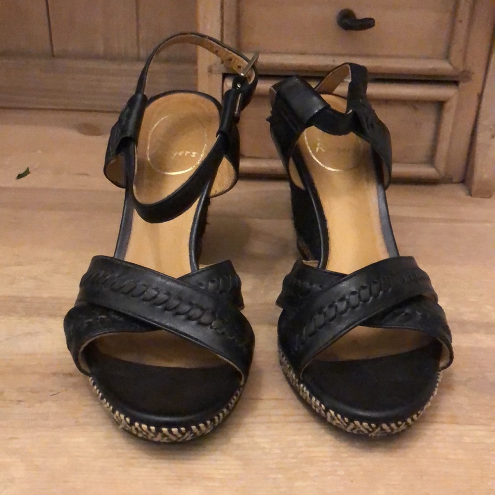 Jack Rogers Abbey Wedge Sandals Black 7